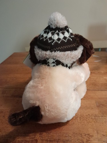 St Jude Soft Floppy Ears Dog Plush Aiden Wearing Scarf and Hat - Picture 4 of 5