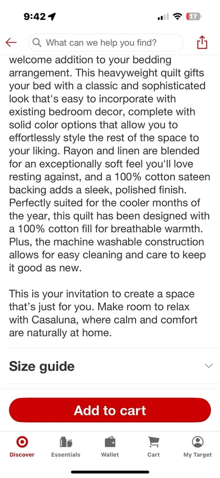 Casaluna King PLUS Heavyweight Rayon Linen Blend Quilt CLAY - Image 3 of 4