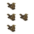  4 PCS Bird Figurines Home Decor Sparrow Decoration Brass Soarrow Baby