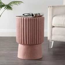 JONATHAN Y Lighting TBL1102 Louisa 13" Diameter Polyresin Accent - Pink Terrazzo