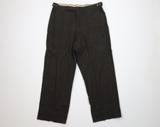 Vtg 50s Streetwear Mens 34x27 Distressed Flannel Wool Knit Wide Leg Pants USA