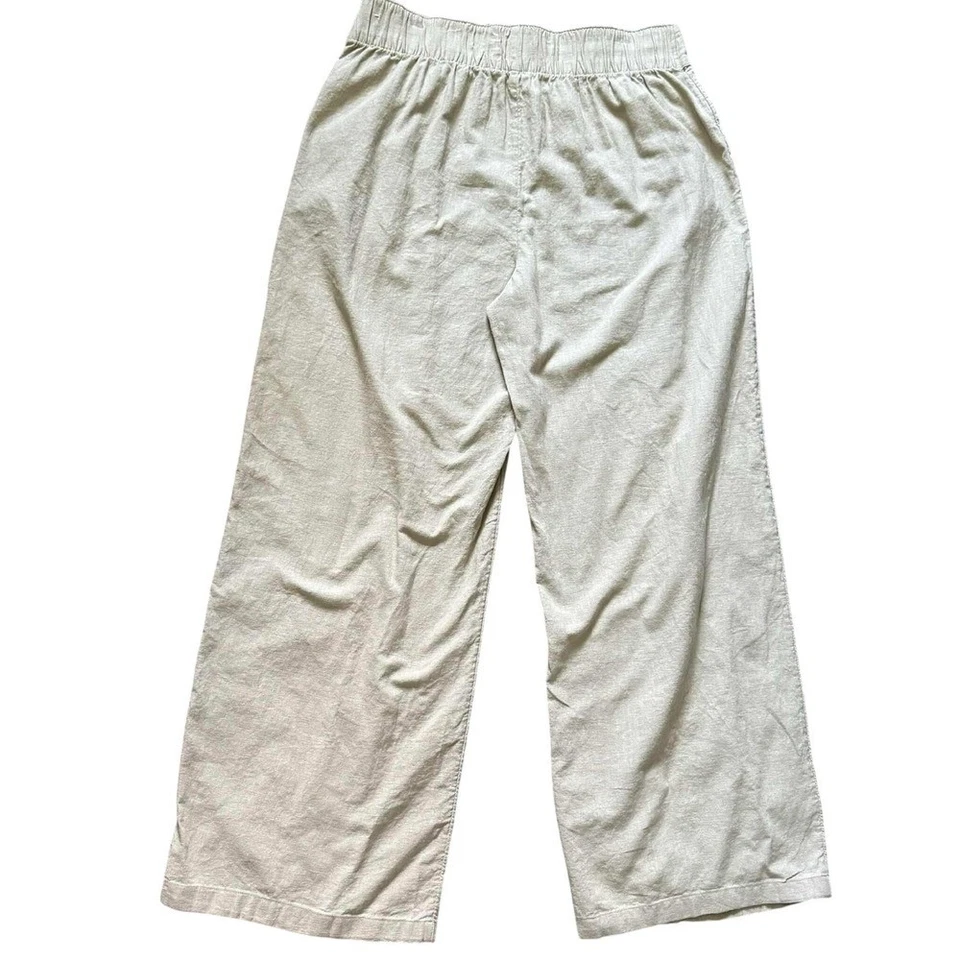 Pantalones Plisados Abercrombie & Fitch Pierna Ancha Mezcla Lino L Foto 3 de 4