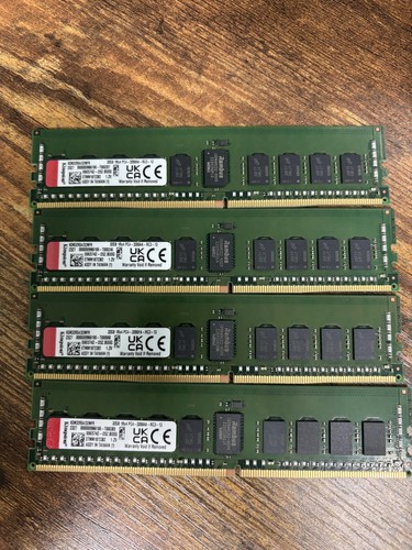 128GB (4x32GB) DDR4-3200 RDIMM KSM32RS4/32MFR PC4-3200AA ECC SERVER RAM - Picture 1 of 2