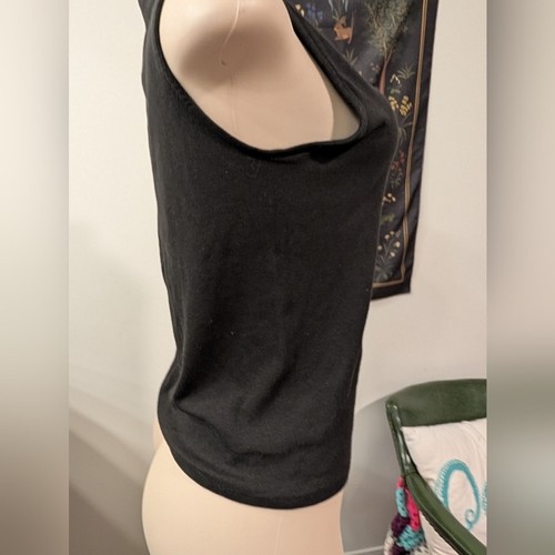Rachel Zoe Black Ribbed Tank Top Puma Cotton/Model SOFT Size XL - Picture 5 of 10