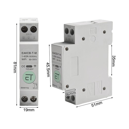 MCB Smart Circuit Breaker with Remote Control for Tuya WiFi Energy Monitoring - Picture 5 of 16