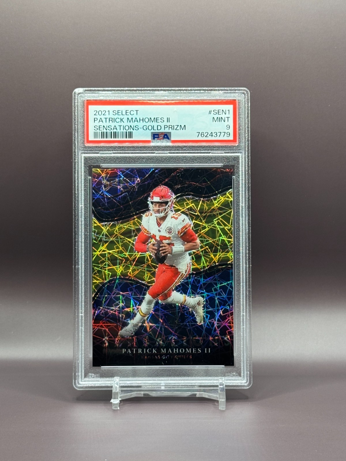 2021 Select Patrick Mahomes II Sensations Gold Prizm #6/10 Chiefs PSA 9 MINT