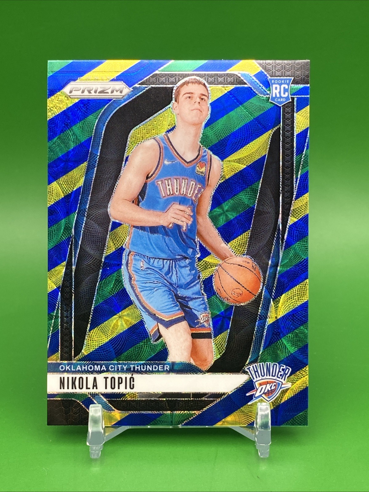 NIKOLA TOPIC 2024-25 PRIZM ROOKIE BLUE YELLOW GREEN CHOICE #230 RC