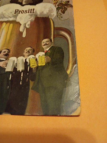 1914 Postcard Prosit! 1908 Austria-Hungary Stamps - Picture 5 of 11