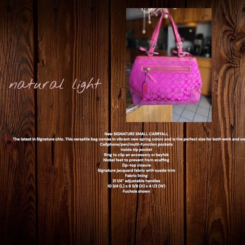 Vintage COACH Signature Small Carryall Satchel in hot pink- fuchsia - Picture 11 of 11