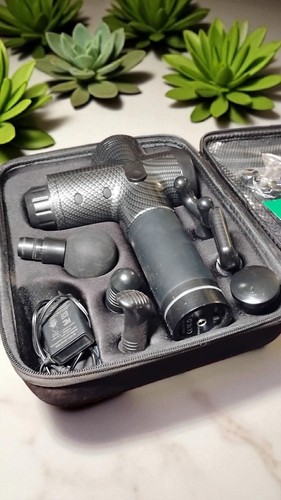 Deep Tissue Percussion Massage Gun – Cordless Muscle Massager w/ 6 Heads + Case - Picture 5 of 10