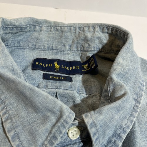 Ralph Lauren Mens Chambray Denim Long Sleeve Shirt 2XB Button-Down Classic Fit - Picture 3 of 9