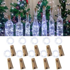 Wine Bottle Lights with Cork, 20 LEDs 6.6 Feet Silver Wire Cork Bottle Lights...