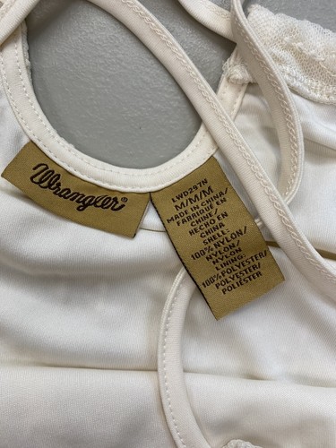 Wrangler Crochet Lace Mini Dress Womens Medium Cream Coastal Cowgirl Western - Picture 10 of 12
