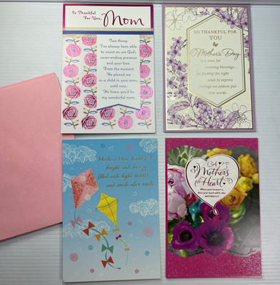 Lot of 4 HALLMARK  Spring Day MOTHER'S DAY CARDS Assorted w/envelopes 1Religious