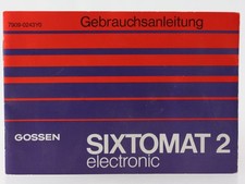 Manual Gossen Sixtomat 2 II Electronic Guide Instructions Manual