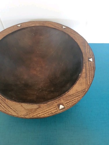 Large Wooden Kava Bowl Oceanic Art Fiji Islands Tribal Carved Large Bowl Pacific - Picture 3 of 11