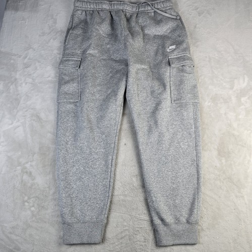 Nike Men's Tapered Leg Sportswear Club Fleece Jogger Cargo Pants Gray Size XL