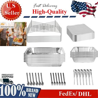 42Pcs Chafing Dish Buffet Set Chafing Servers Disposable Pans Food Warmers Kit
