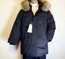 Boys Black Parka Coat Fur Trim Hooded Insulated Long Sleeve Outdoor
