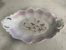 Antique KPM Germany Pink Porcelain Handled Bowl 15.5” c1900