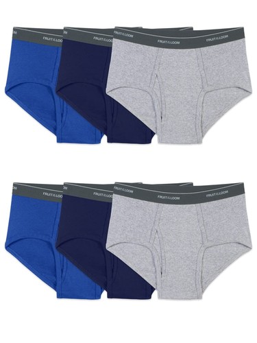 Men's Cotton Briefs, Tag Free & Moisture Wicking, Color Multipacks, Big Man-6...