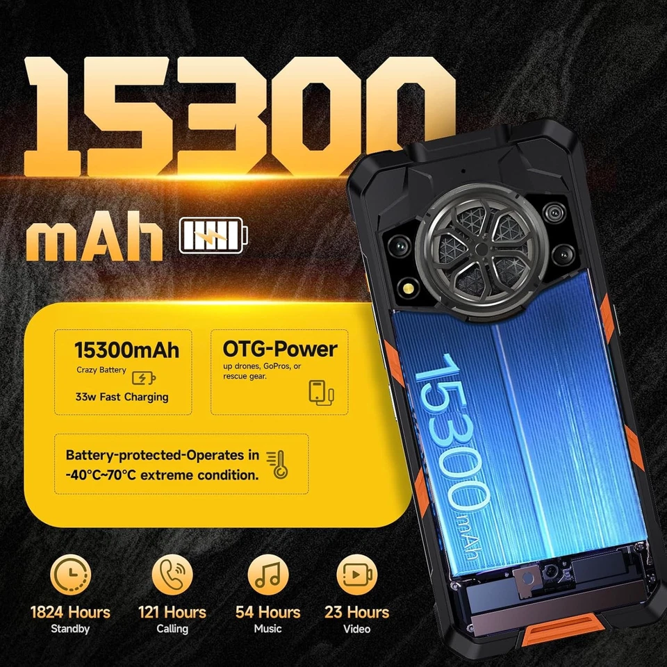 CUBOT Kingkong Power 5 Rugged Smartphone Android 15, MTK G100, 15300Mah/33W, 16G - Immagine 3 di 4