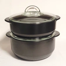 Pampered Chef Rockcrok Dutch Oven 4 pc Set - 4 qt. & 2.5 qt. w/ Lids READ DESC