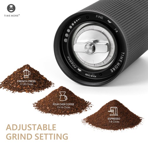Molinillo de café manual Chestnut C3S MAX acero inoxidable S2C café con rebabas cónicas... - Imagen 4 de 7