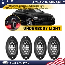 4x LED Pods Rock Light Kit Underbody Glow White Lamp Bluetooth Control I