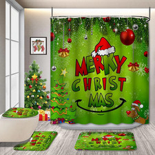 Grinch Merry Christmas, Cool Holiday Decor Shower Curtain or Bathroom Sets.