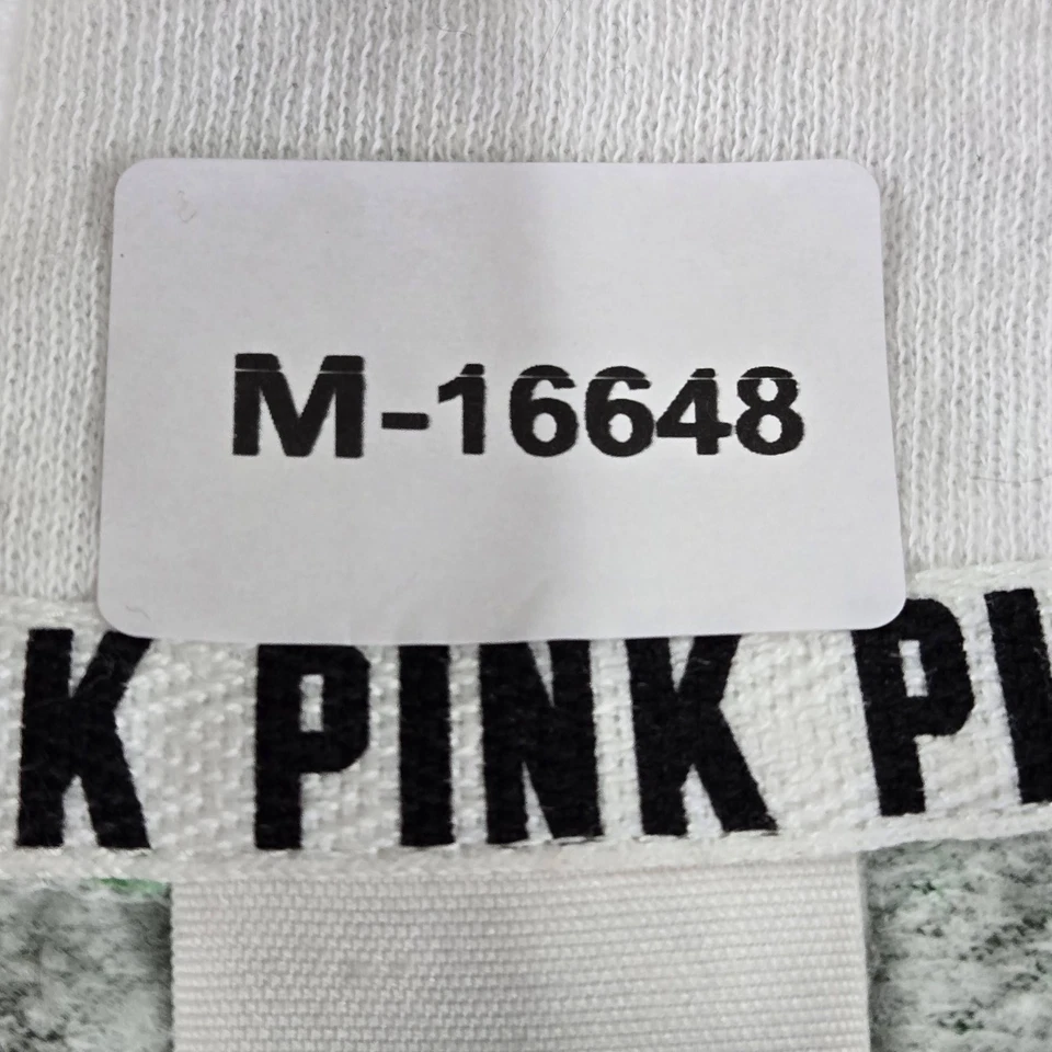 ROSA Victoria's Secret Mujer Sudadera M Blanco Cuarto Cremallera Floral Rayas Foto 2 de 4