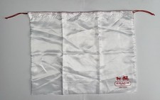 COACH New York White Satin Red Drawstring Storage Dust Bag Cover 19 x 15 Horse