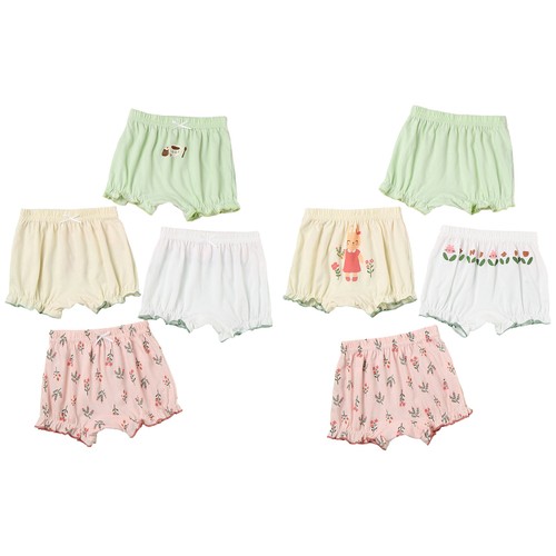 Copripannolini Bambina Stampa Plaid Pantaloncini Casual Confezione 4 Carini Bloomers Set - Foto 57 di 110