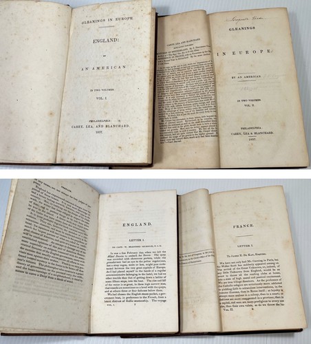 Gleanings in Europe: England, James Fenimore Cooper, 1837 2-Vol. First Edition - Picture 4 of 6