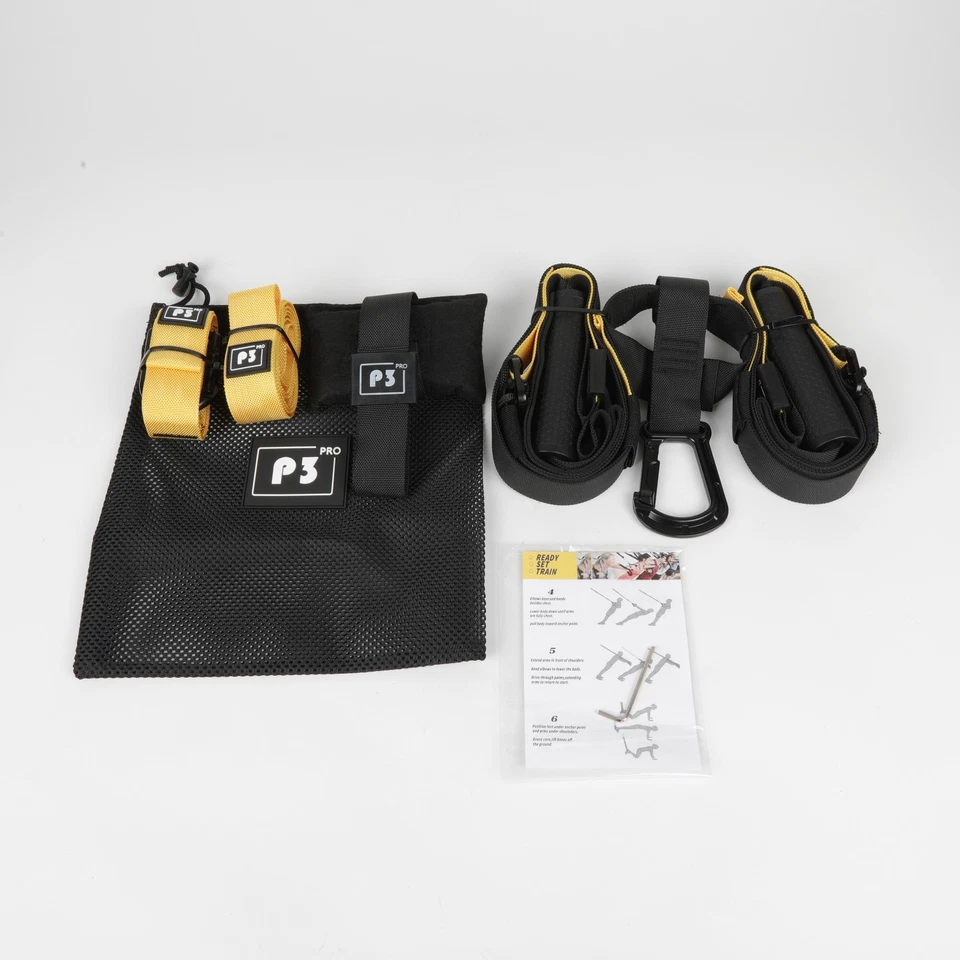 (P3) Correas de suspensión Pro, correas de entrenamiento de peso corporal, entrenamiento interior/exterior Foto 3 de 4