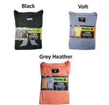 Hurley Boy's Soft  Breathable Crew Neck Graphic Tee  Slub Long Sleeve Tee, 2pk