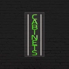Cabinets Sign for Business Displays | LED Flex Neon | 13"W x 32"H x 1"D