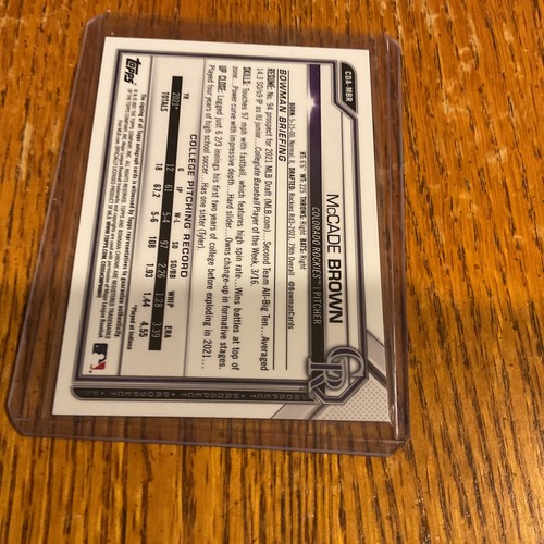 R77,682 - 2021 Bowman Chrome Draft Rookie Autograph McCade Brown Rockies - Picture 4 of 4