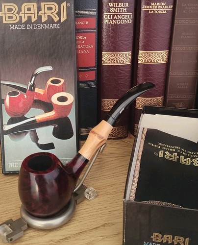 Pipa Vintage Bari Pearl Bamboo Briar Wood Tobacco Pipe Red N 7080 Pfeife 烟斗 - Picture 2 of 12