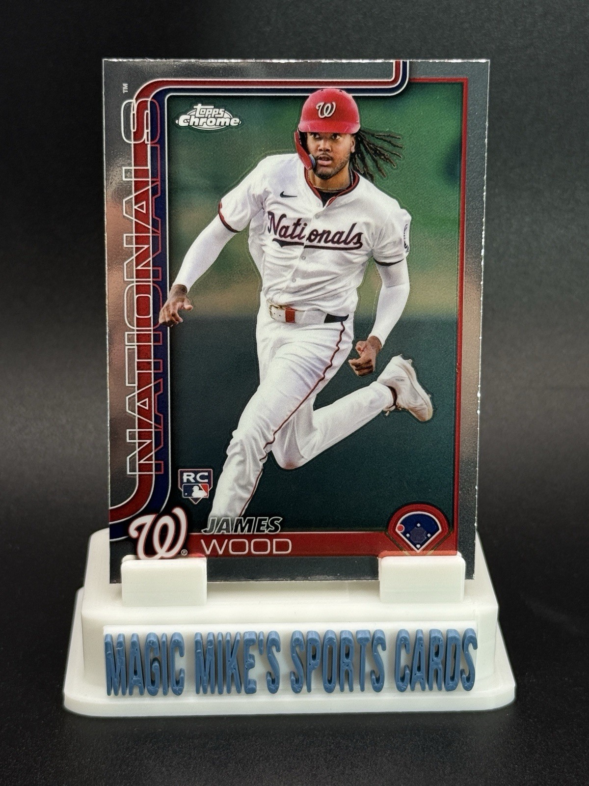 James Wood Rookie Card 2025 Topps Chrome #132 (RC) Washington Nationals