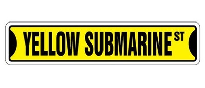 SignMission SS-730-Yellow Submarine Street Sign 30'' Wide Indoor/Outdoor