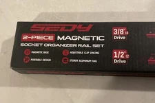 2-Piece (1) 3/8" & (1) 1/2” DriveMagnetic Socket Organizer Set Holds 26 Sockets