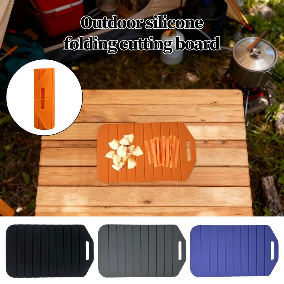 Tabla de cortar reversible flexible de silicona - Estera de cocina para acampar Foto 4 de 4