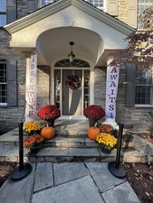 Crowd Control Control Barrier, Stanchion, Black Pillar with Retractable Strap 