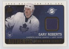 2002 Pacific Quest for the Cup Authentic Game-Worn Jerseys Gary Roberts #22 fh9
