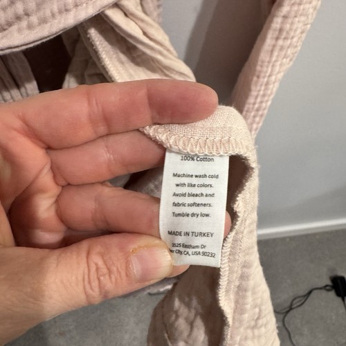 Parachute Cloud Cotton Robe Women’s Small Pink 100% Cotton Belted Lounge Gauze - Picture 7 of 10