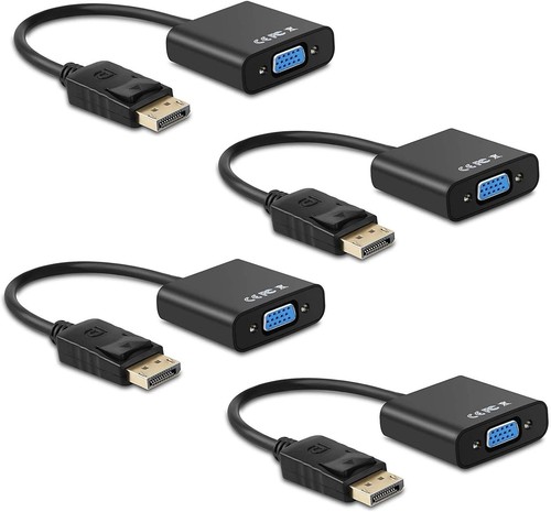 High-Performance DisplayPort to VGA Adapter Set - 4 Gold-Plated Connectors - Picture 3 of 8