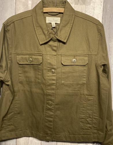 Seasalt of Cornwall Organic Cotton Khaki Green Jacket Size 16 New without Tags - Picture 6 of 8
