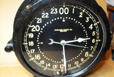 Chelsea Clock Co Boston 24 Hour Military Clock 50's Vintage W/org