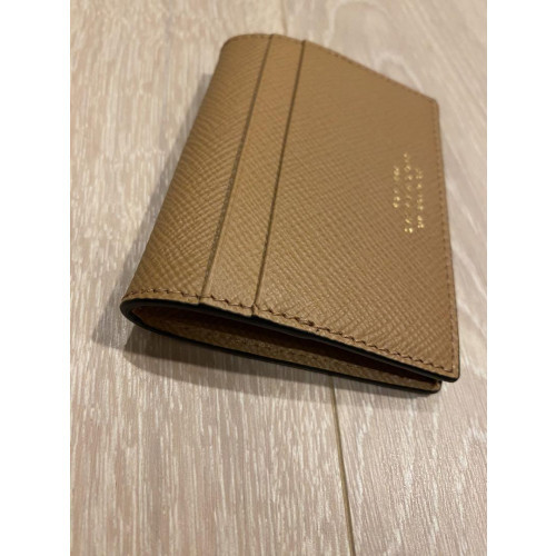 Smythson Panama Leather Coin Case with Box Rosewood Color EX Smythson Panama Leather Coin Case with Box Rosewood Color EX